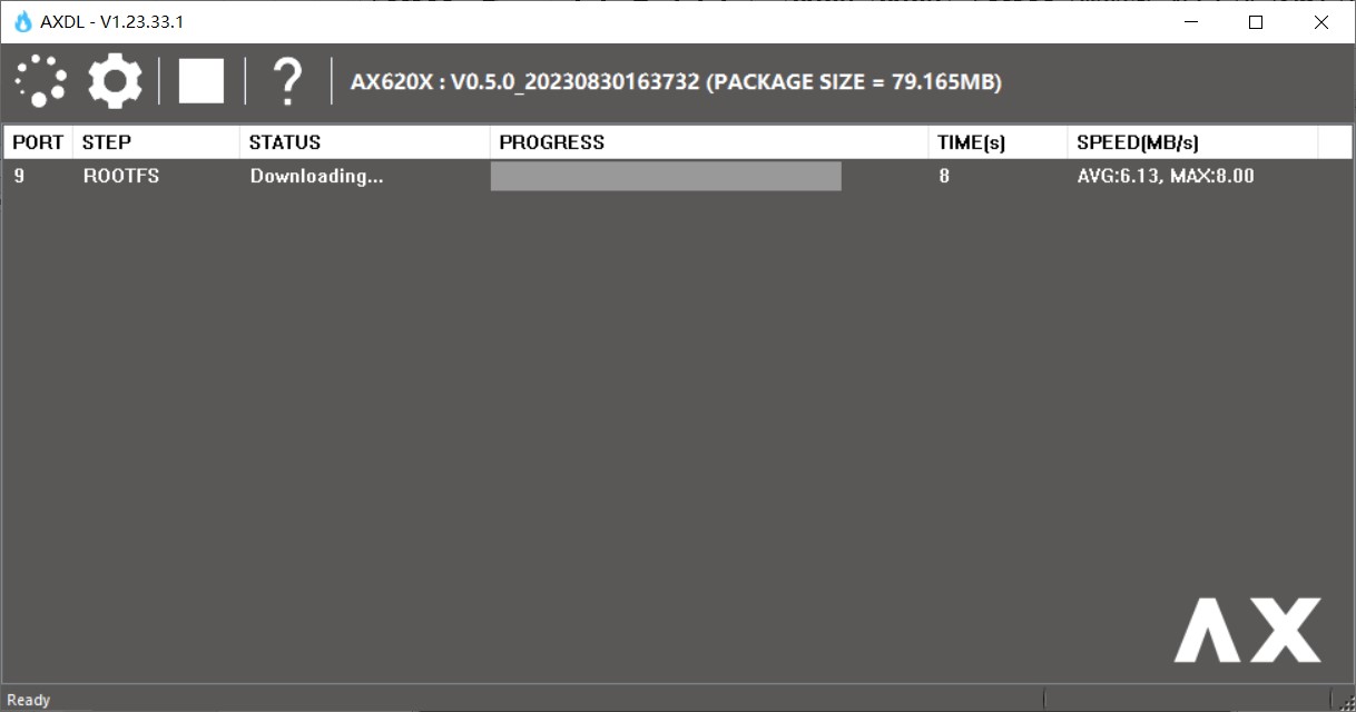 AXDL 正在下载 FDL
