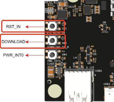 AX650 DEMO Board 下载键和复位键